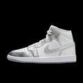 WMNS Air Jordan 1 Mid SE (White/Metallic Silver-Wolf Grey)